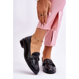 Vinceza Svart Marra Leather Flat Heel Loafers 1