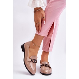 Vinceza Patentbeige Marra Loafers med platt klack 1