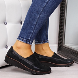 Damskor i läder, slip-on svarta Helios 350 2