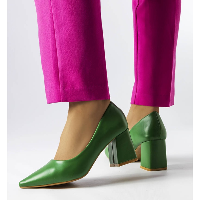 BM Fanchon gröna högklackade pumps 1