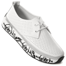 Kvinnors läderskor på plattformen vita T.Sokolski W23-29 1