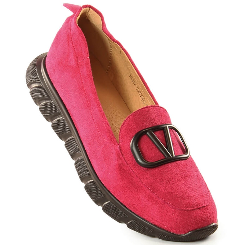 Slip-on skor i fuchsia mocka för kvinnor Vinceza 10859 rosa 1