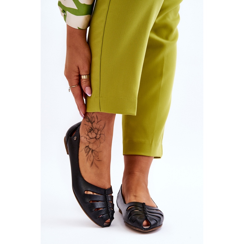 Lemar Bekväma läderballerinor för kvinnor Svart Luka 1