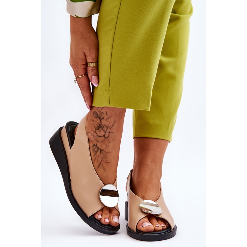 Vinceza Kvinnorsandaler i läder Beige Justice brun 1