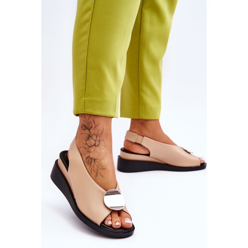 Vinceza Kvinnorsandaler i läder Beige Justice brun 2