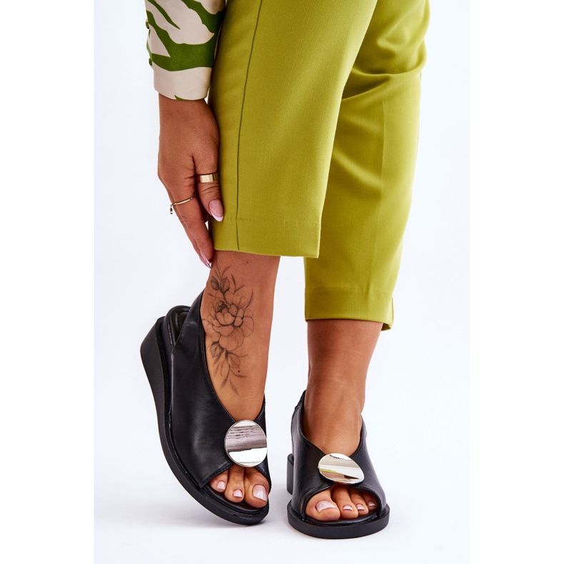 Vinceza Kvinnorsandaler i läder Svart Justice 1