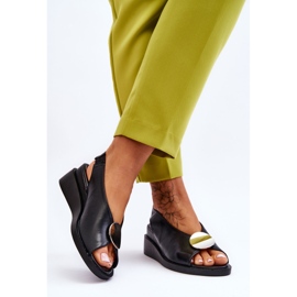 Vinceza Kvinnorsandaler i läder Svart Justice 2