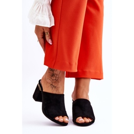 Vinceza Damtofflor med hög klack i mocka, svart Carter 1