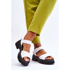 Vinceza Platta sandaler i läder för kvinnor Vita Dean 2