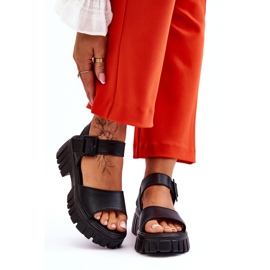 Vinceza Platta sandaler i läder för kvinnor Svart Dean 1