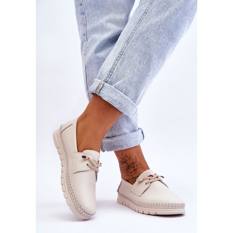 Vinceza Beige Archie Läder Slip-Ons 2