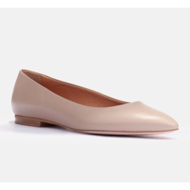 Marco Shoes Ballerinor i mjukt läder beige 2