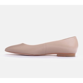Marco Shoes Ballerinor i mjukt läder beige 1