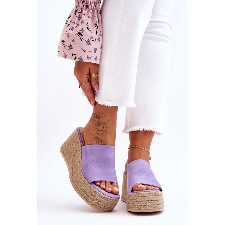 FS1 Damtofflor med kil och plattform Lila Ysabel violett 1
