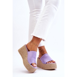FS1 Damtofflor med kil och plattform Lila Ysabel violett 2