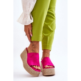 FS1 Klädd- och plattformsflipflops för kvinnor Fuchsia Ysabel rosa 1