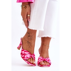 Fashionabla höga klackar i rosa Floria-tryck 1