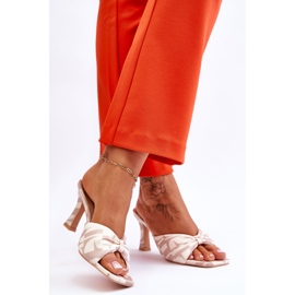 Fashionabla höga klackar i tryck Beige Floria 2