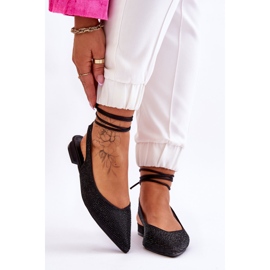 Bundna svarta Mavis-ballerinor med strass 1