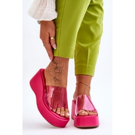 FS1 Transparent Wedge Tofflor dam Fuchsia Eliane rosa 1