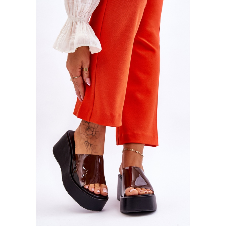 FS1 Transparent Wedge Tofflor dam Svart Eliane 1