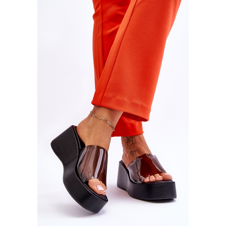 FS1 Transparent Wedge Tofflor dam Svart Eliane 2