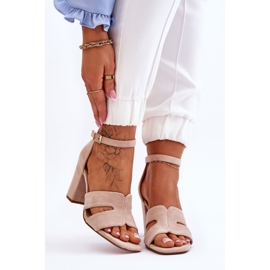 Fashionabla Aubrey Beige Mocka Sandaler med hög klack brun 1
