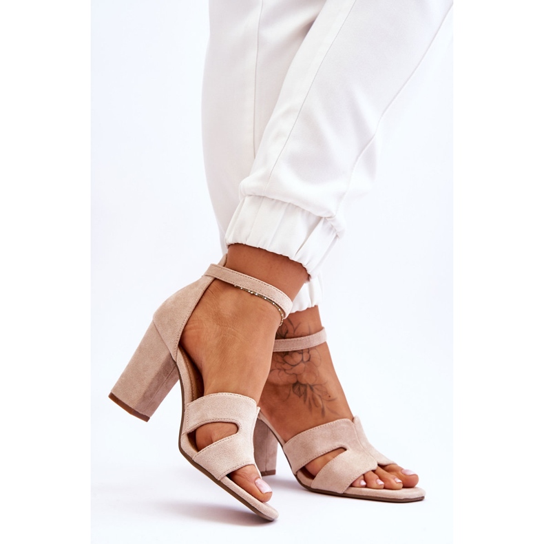 Fashionabla Aubrey Beige Mocka Sandaler med hög klack brun 2