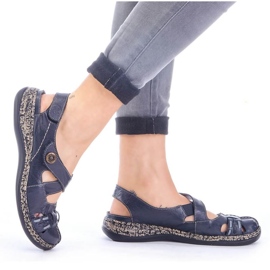 Bekväma kardborre sandaler Rieker W 46377-14 blå 2