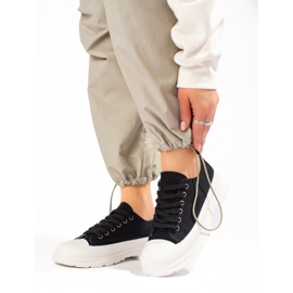 SHELOVET Svarta sneakers på plattformen 1