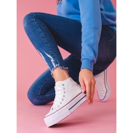 SHELOVET Höga sneakers på plattformen vit 1