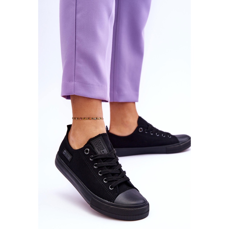 Sneakers i lågt material för kvinnor Big Star KK274009 Svart 2