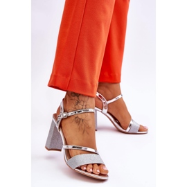 Vinceza Silver Alicia Glitter sandaler med hög klack 2