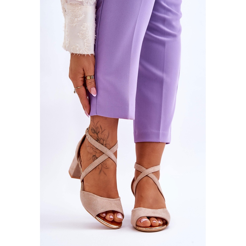 Vinceza Lågklackade damsandaler Beige Quinn brun 1