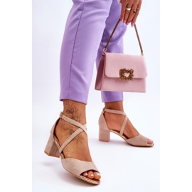 Vinceza Lågklackade damsandaler Beige Quinn brun 2