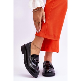 S.Barski Lackade Mockasin Loafers Med Svart Maura-dekoration 1