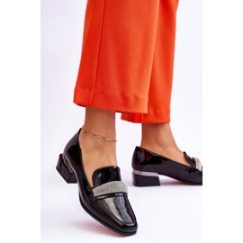 S.Barski Patentsvart Lavern Loafers med hög klack med Cubic Zirconia 2