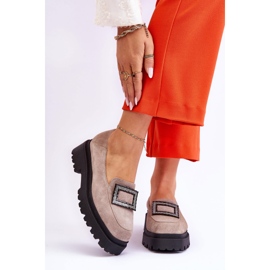 FILIPCZYK Bekväma beige mocka loafers Agathe 1