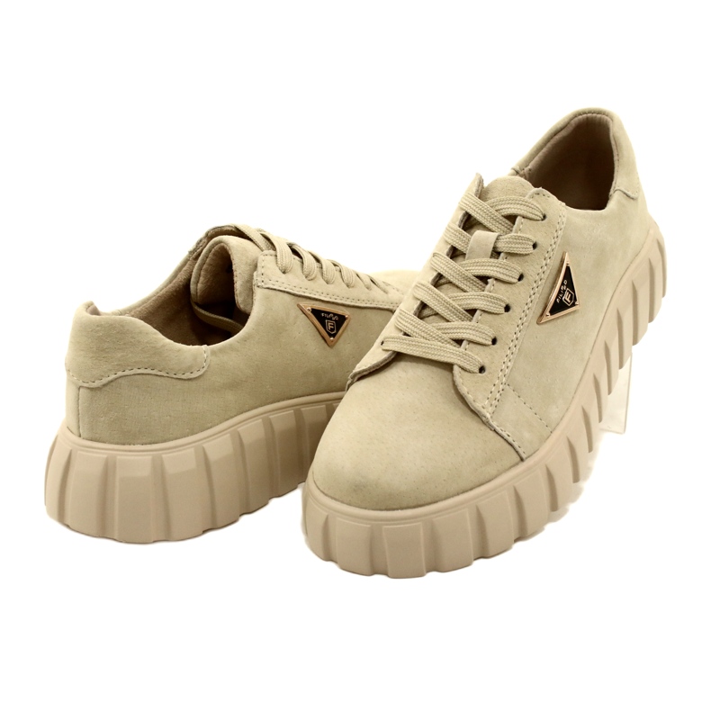 Filippo DP4138 sneakers i mocka beige 4