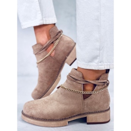 BM Sienna Khaki stövlar med fjäderskurna beige 2