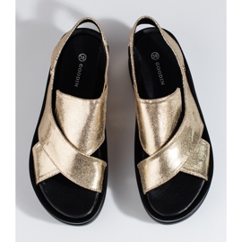 Shelovet kilsandaler i guld för kvinnor gyllene 2