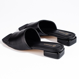 Klassiska, svarta Shelovet-sandaler med klack för kvinnor 5