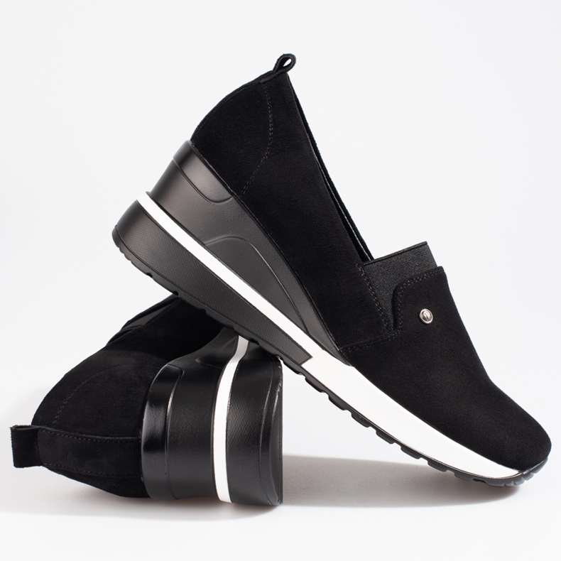 SHELOVET Klädd skor för dam svart Potocki mocka 1