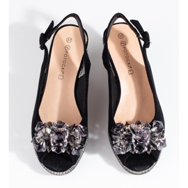 W. Potocki Svarta espadrillesandaler för kvinnor Potocki 2