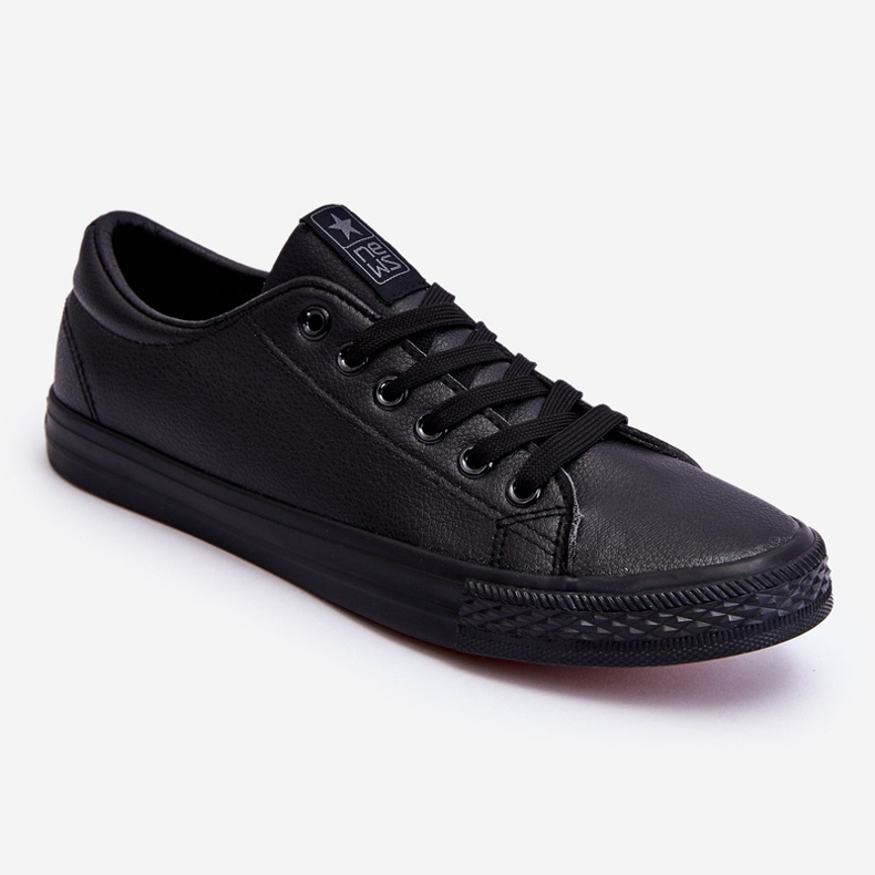 Klassiska sneakers med snörning för män Black Hank svart 1