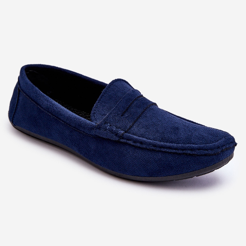 Loafers i mocka för män Navy Mack blå 1