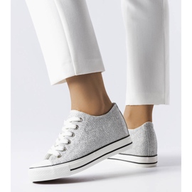 BM Silver glitter wedge sneakers från Kreta silver- 1