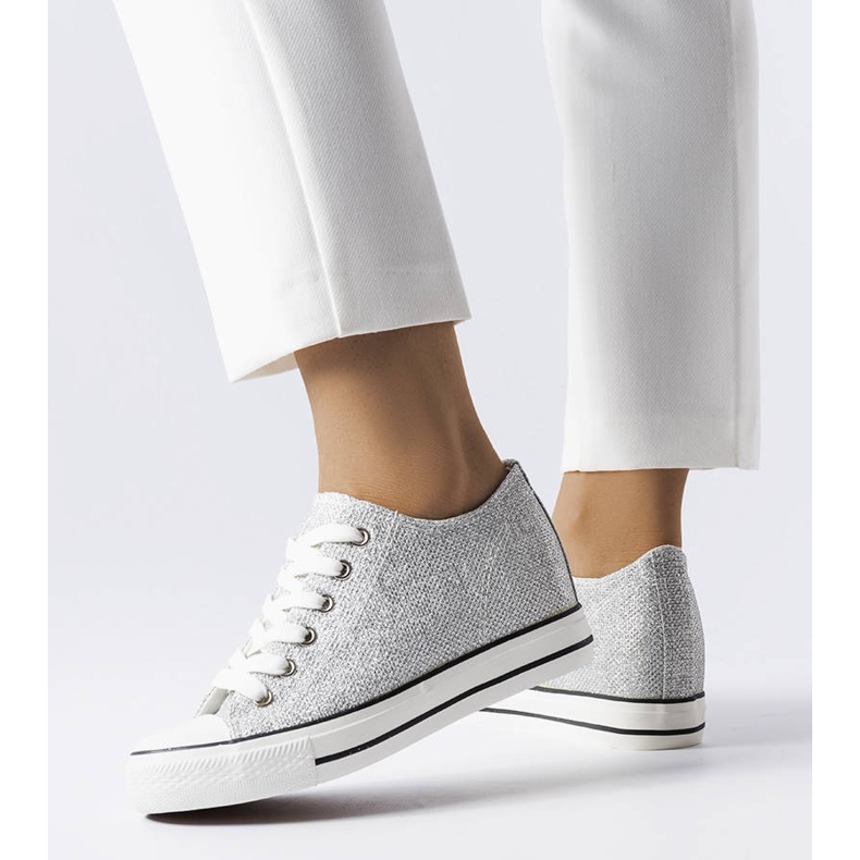 BM Silver glitter wedge sneakers från Kreta silver- 1