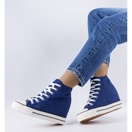 Denim wedge sneakers blå 2