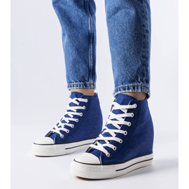 Denim wedge sneakers blå 1